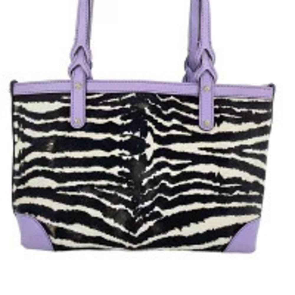 Gucci Purple Calf Hair Handbag Zebra Purple